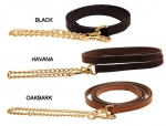 Tory Leather Lead, 1" Single Ply, Brass Plate Chain