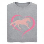 Girls Short Sleeve Tshirt, Horse in Hearts