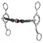 Reinsman Junior Cowhorse Smooth Dogbone Snaffle with Copper Roller
