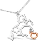 Rose Gold Heart Suspended from Hoof Necklace