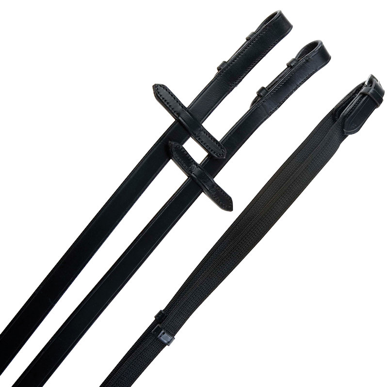 Kincade Sure Grip Web Reins with Leather Stops and Hook Studs 3/4" Wide 