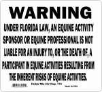 Equine Liability Warning Sign