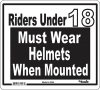 Riders Under 18 Must Wear Helmets