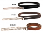 Tory Leather Lead, 1" Single Ply, Nickel Chain